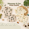 Dinosaur & Car Print Outfit – Tyylikäs ja leikkisä – kesävaatesetti