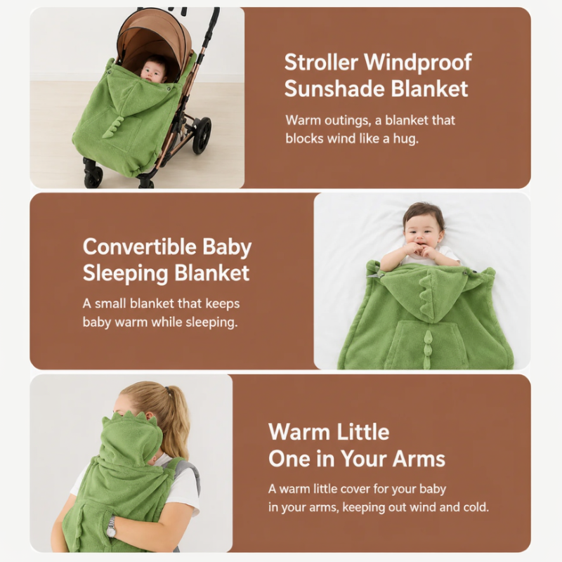 Dinosaur Baby Carrier Cover – Lämmin ja mukava – Dino-vauvanpeitto