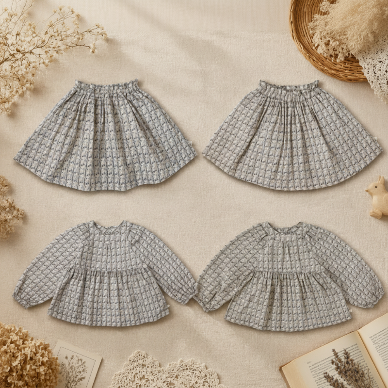 Cherry Shirt & Skirt – Söpö ja ilmava – lasten vaatesetti