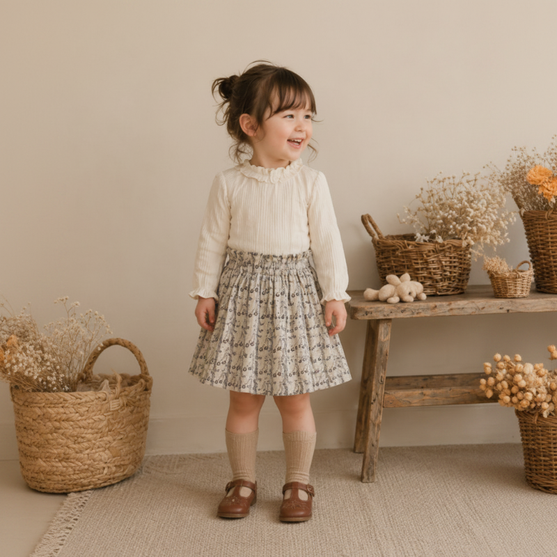 Cherry Shirt & Skirt – Söpö ja ilmava – lasten vaatesetti