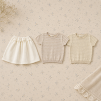 Thumbnail for Bella Knit Top & Skirt – Kevyt ja ilmava – neulottu lasten kesäsetti