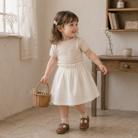 Thumbnail for Bella Knit Top & Skirt – Kevyt ja ilmava – neulottu lasten kesäsetti