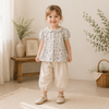 Vine Print Blouse – Kevyt ja suloinen – Lasten pusero, jossa on pöyheät hihat