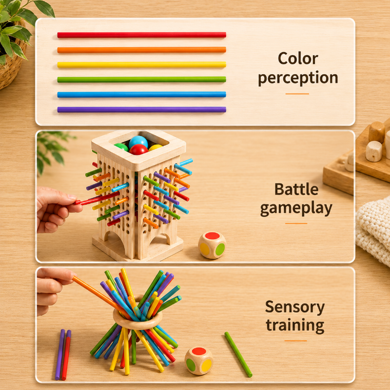 Wooden Stick Battle Game – Ajattelu & vuorovaikutus – Strateginen lautapeli