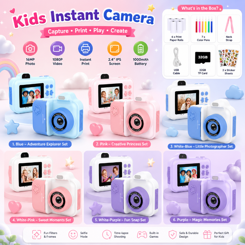 Instant Print Camera – Luova ja interaktiivinen – Instant-lastenkamera