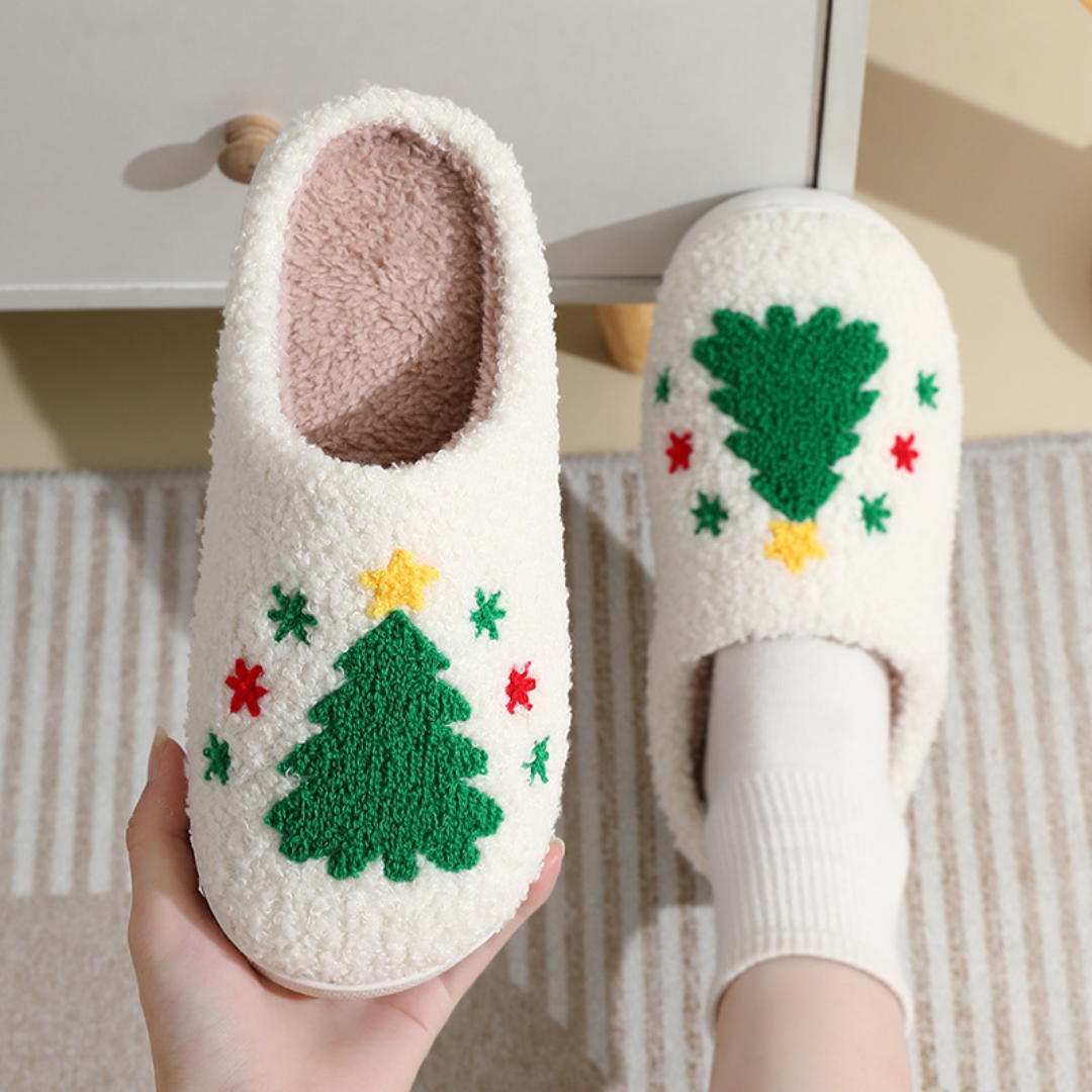 Northern Lights Kids - Lämmin & juhlava - Pehmoiset kuviolliset joulutossut.
