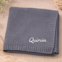 Thumbnail for Personalized Baby Blanket – Pehmeä ja ainutlaatuinen – henkilökohtaisesti brodeerattu puuvillapeitto