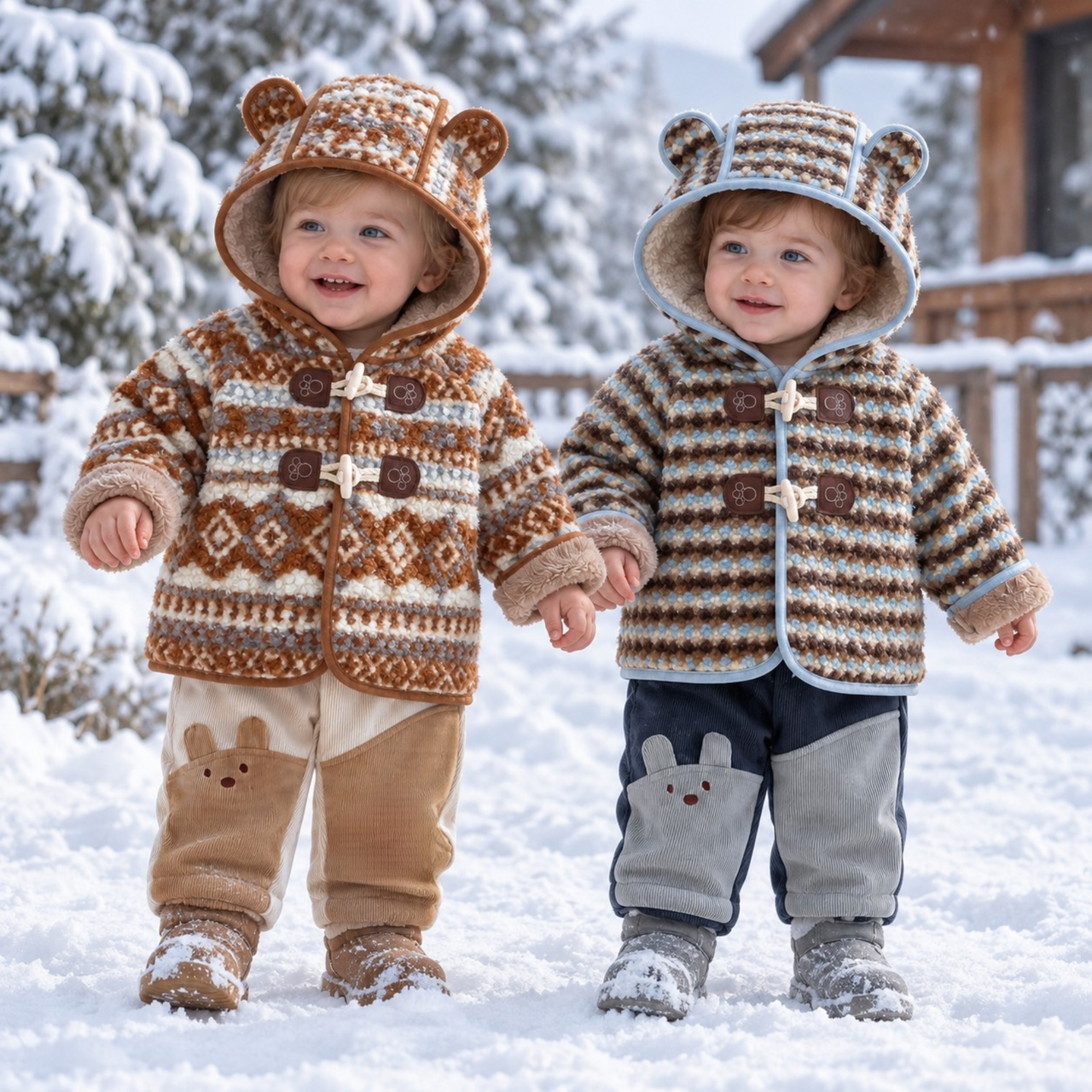 LittleWarm – Viihtyisä ja tyylikäs – Fair Isle -kuvioinen talvitakki