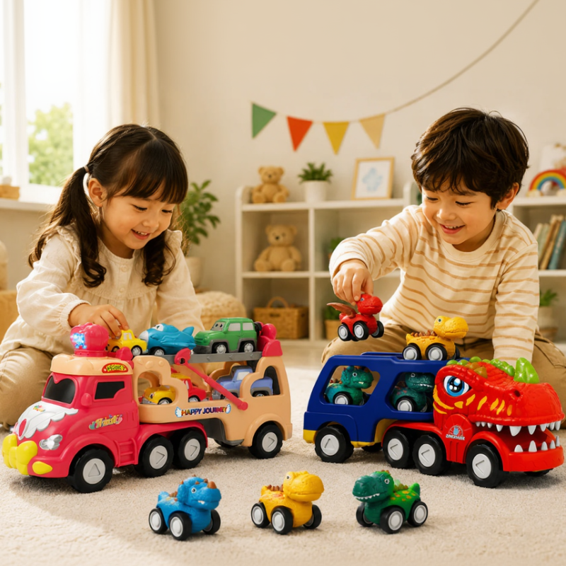 DinoDrive – Luova ja seikkailullinen – 5-in-1-kuorma-autoleikkisetti