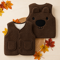 Thumbnail for Baby Bear Fleece Vest – Lämmin ja pehmeä – Lasten karhuliivi