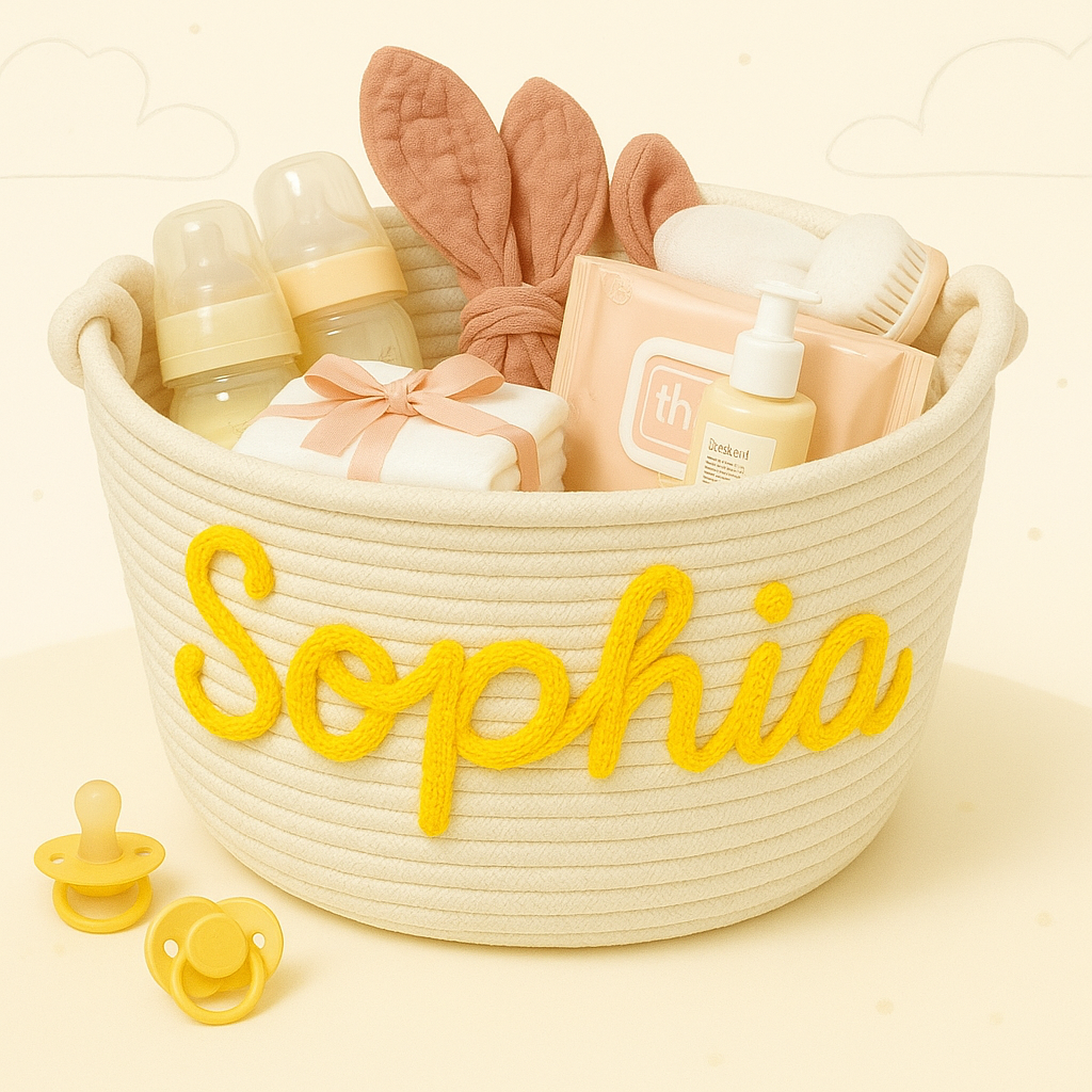 CuddleBasket – Söpö ja henkilökohtainen – henkilökohtainen vaippakori