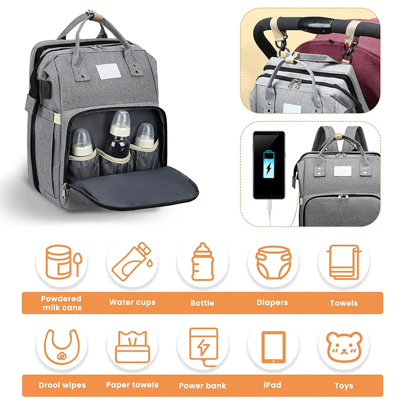 Travel Bag™ - Monikäyttöinen vaippalaukku - Vauvan reppu