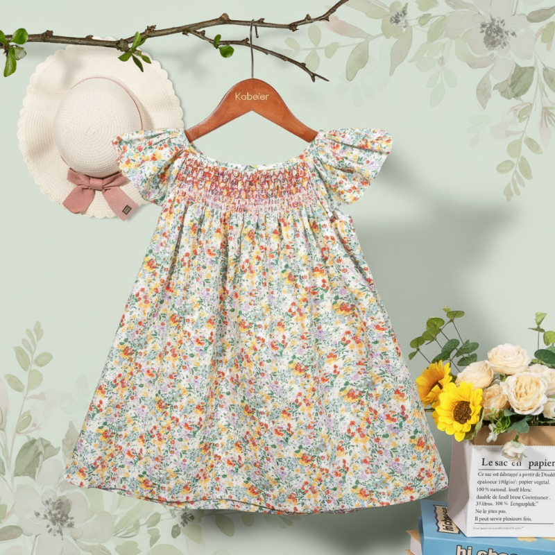 Floral Dress – Kevyt ja ilmava – Tyttöjen hihallinen mekko