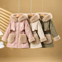 Thumbnail for CozyParka – Lämmin ja pehmeä – Tyttöjen talvitakki, jossa on pehmustettu kaulus