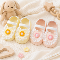 Thumbnail for SweetFeet – Pehmeät ja suloiset – vauvasukat, joissa on kukkia ja pitsiä