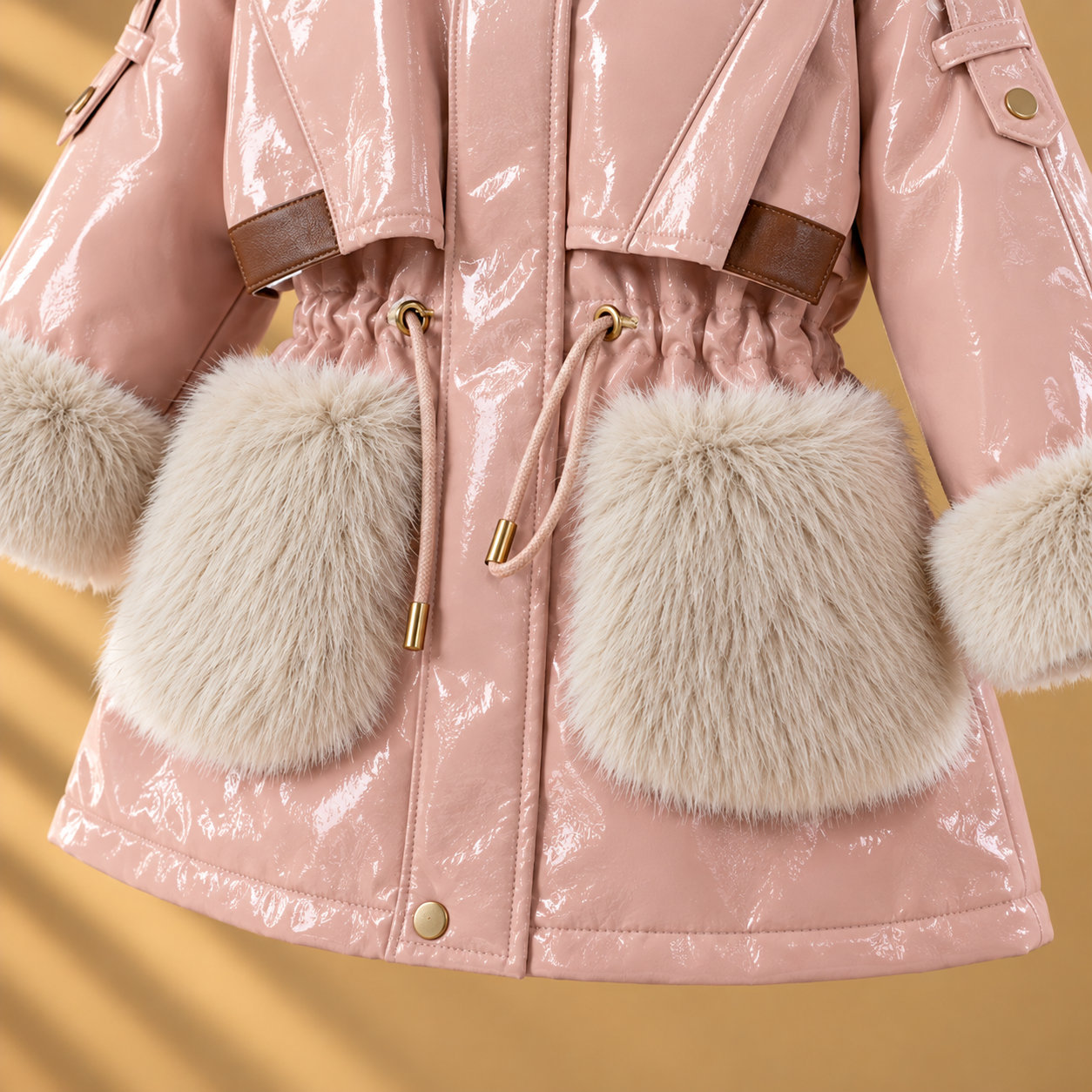 CozyParka – Lämmin ja pehmeä – Tyttöjen talvitakki, jossa on pehmustettu kaulus