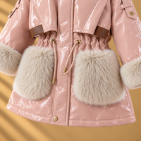 Thumbnail for CozyParka – Lämmin ja pehmeä – Tyttöjen talvitakki, jossa on pehmustettu kaulus