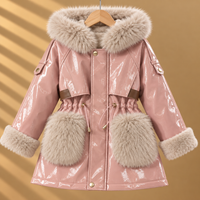 Thumbnail for CozyParka – Lämmin ja pehmeä – Tyttöjen talvitakki, jossa on pehmustettu kaulus