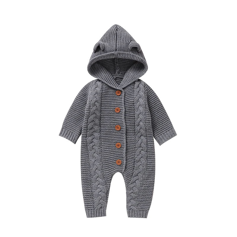 SoftKnit – Lämmin & Suloinen – Neulottu Vauvan Hupullinen Haalari