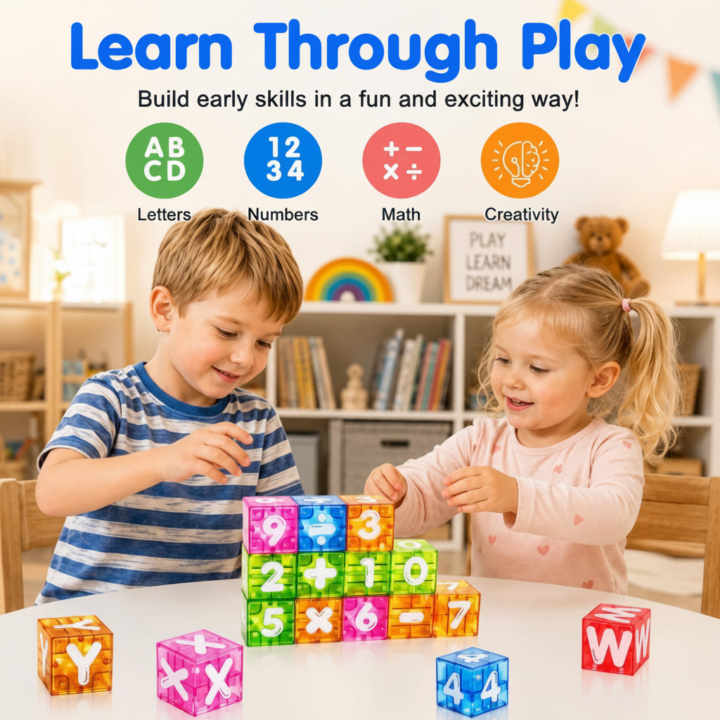 LearnCube – Koulutus & vuorovaikutus – Magneettiset kirjain- ja laskukuutio