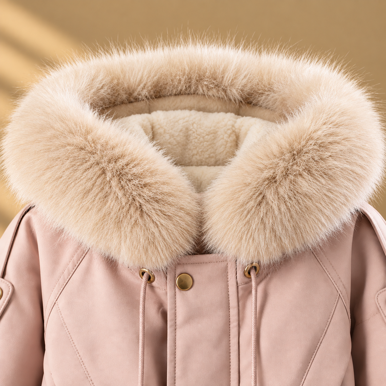 CozyParka – Lämmin ja pehmeä – Tyttöjen talvitakki, jossa on pehmustettu kaulus