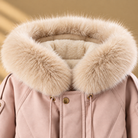 Thumbnail for CozyParka – Lämmin ja pehmeä – Tyttöjen talvitakki, jossa on pehmustettu kaulus