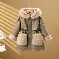 Thumbnail for CozyParka – Lämmin ja pehmeä – Tyttöjen talvitakki, jossa on pehmustettu kaulus