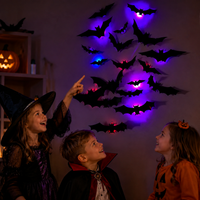 Thumbnail for SpookyGlow – Kammottava ja tunnelmallinen – Halloween-lepakko-LED-seinäkoriste