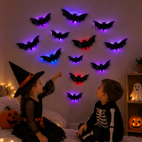 Thumbnail for SpookyGlow – Kammottava ja tunnelmallinen – Halloween-lepakko-LED-seinäkoriste