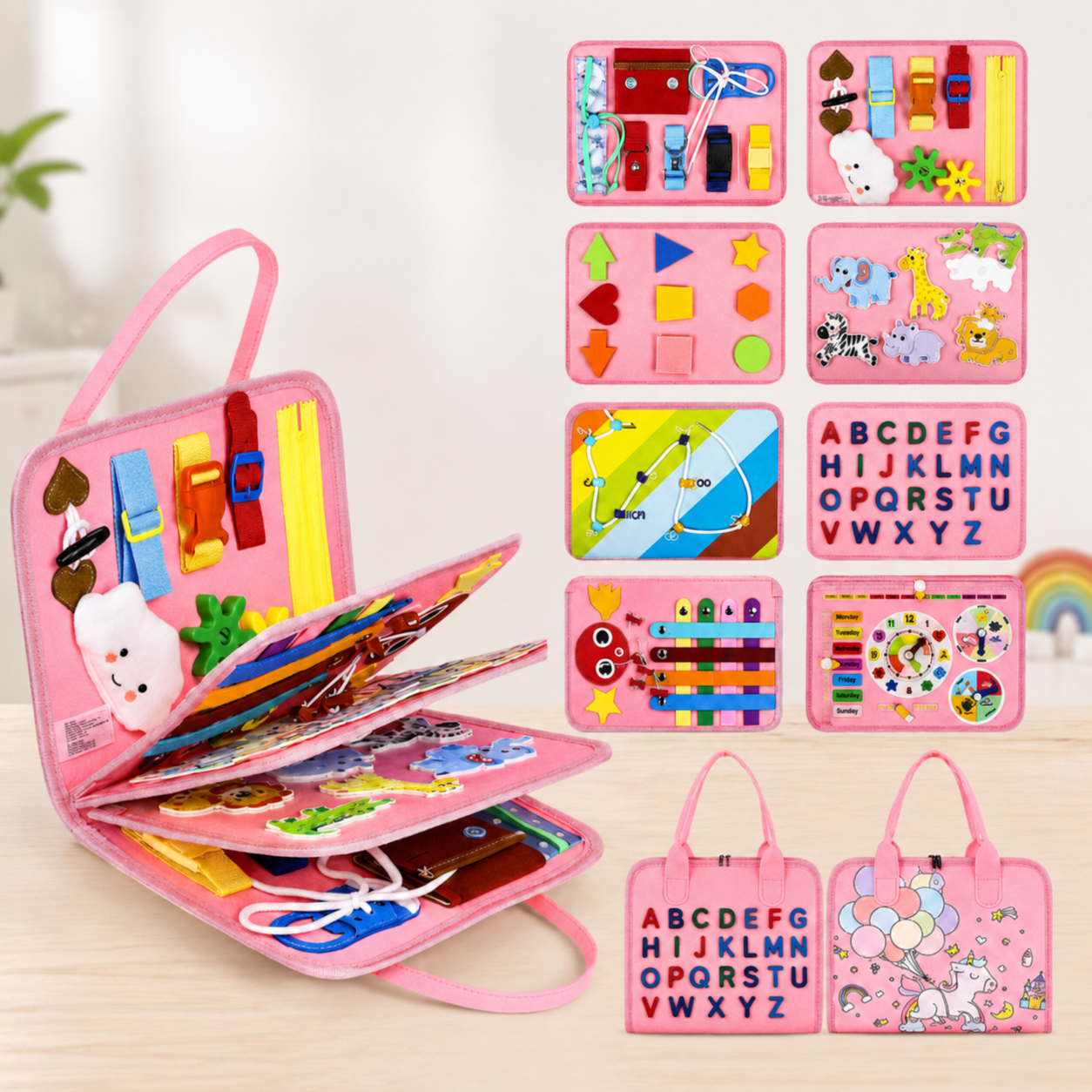 7-in-1 Busy Board – Motoriset taidot ja oppiminen – Aktiviteettitaulu