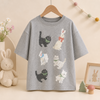 CatFun – Rento ja leikkisä – Oversized-T-paita, jossa on kissakuvio