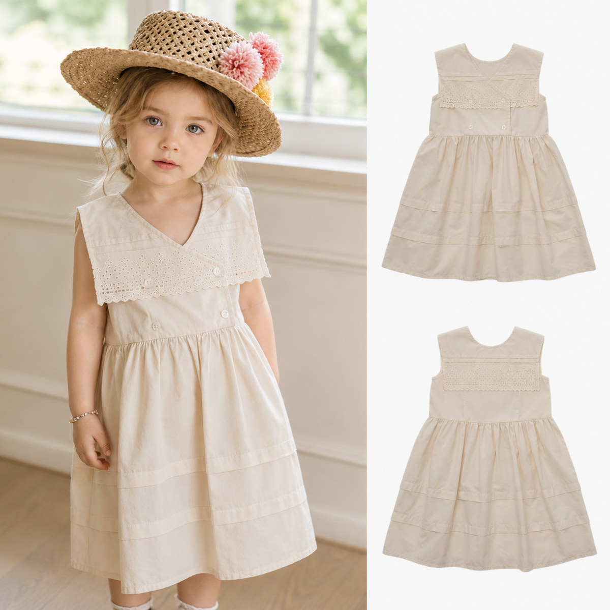 Sleeveless Dress – Tyylikäs ja mukava – pitsikaulusmekko