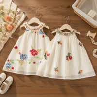 Thumbnail for MiniFlora – Kevyt ja viehättävä – Brodeerattu mekko pikkutytöille