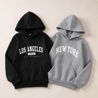 Thumbnail for MiniUrban – Viihtyisä ja tyylikäs – Huppari, jossa on Los Angeles/New York -kuvio