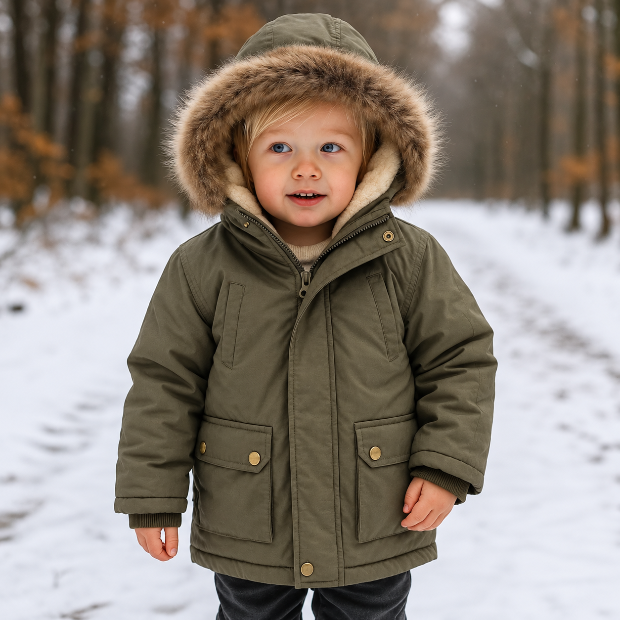 CozyTrend – Elegantti ja lämmin – talvitakki, jossa turkiskaulus