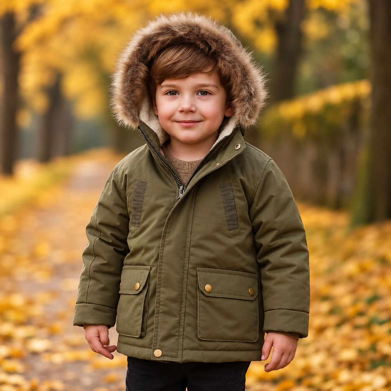 CozyTrend – Elegantti ja lämmin – talvitakki, jossa turkiskaulus