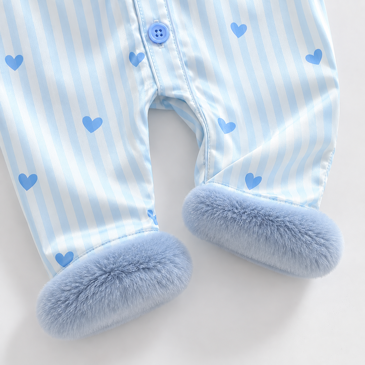 TinyLove – Pehmeä ja lämmin – vauvan haalari, jossa on sydänkuvio ja pehmoleluyksityiskohdat