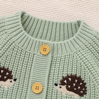 Thumbnail for CozyHedge – Pehmeä ja lämmin – Neulottu vauvan haalari, jossa on siilikuvio