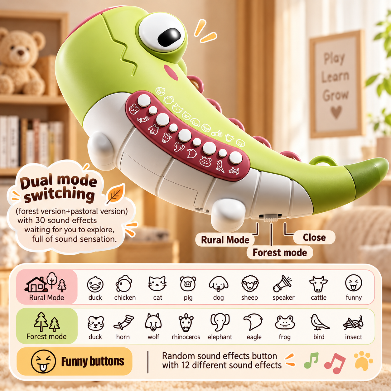 HappyHorn – Leikkisä ja musikaalinen – Eläinten ääniä tuottavat lelut