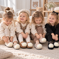 Thumbnail for SoftSteps –  Lämmin ja pehmeä – Tyttöjen kengät, joissa on pehmopomponi