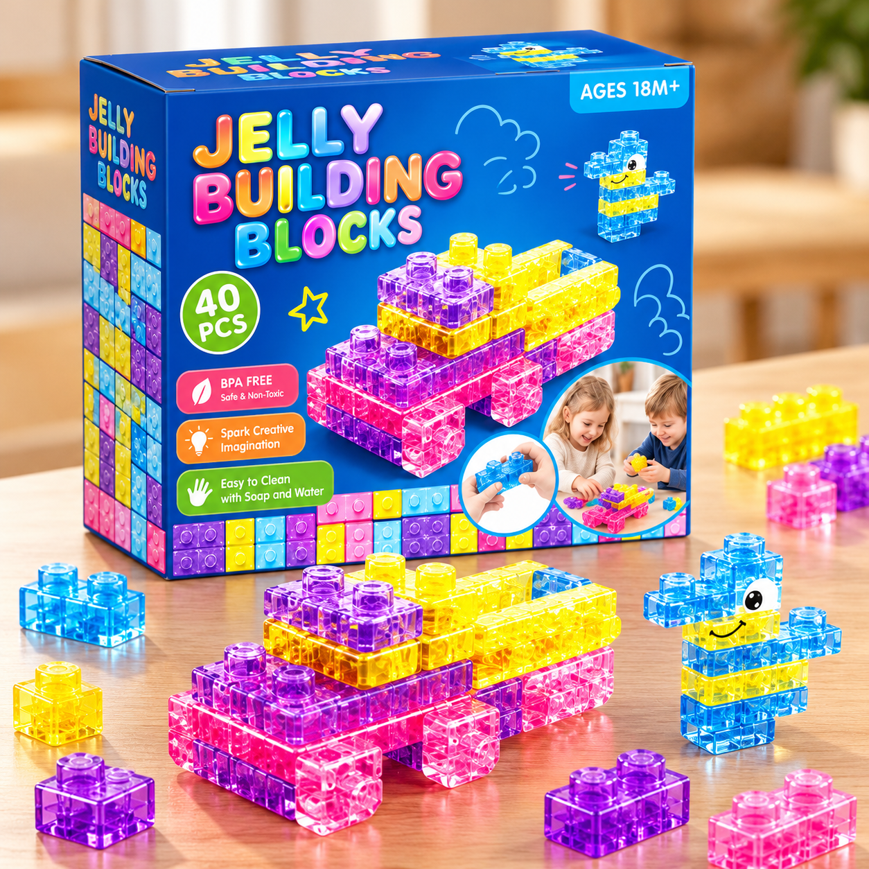 JellyBuild – Pehmeä & Luova – Joustavat Jelly-rakennuspalikat