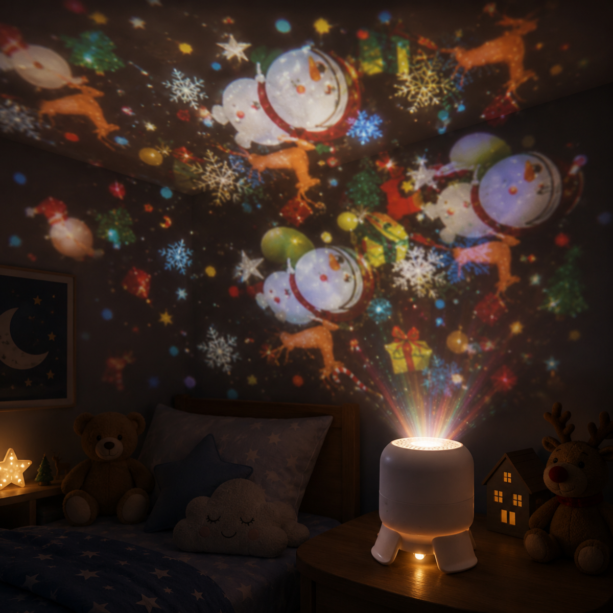 SeaDream – Leikkisä ja opettavainen – 360° kiertävä LED-yövalo