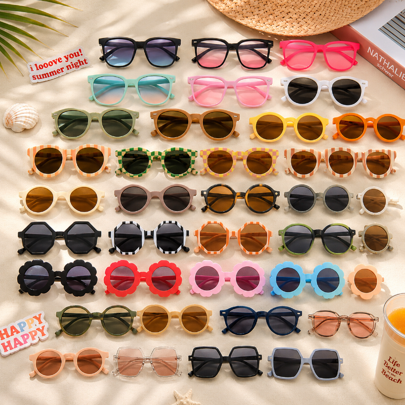 Kids Sunglasses Set – UV-suoja ja hauskanpito – Lasten aurinkolasit