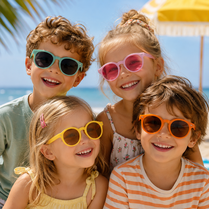 Kids Sunglasses Set – UV-suoja ja hauskanpito – Lasten aurinkolasit