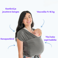 Thumbnail for SoftNest - Mukava, hengittävä ja turvallinen – ergonominen vauvan kantoliina