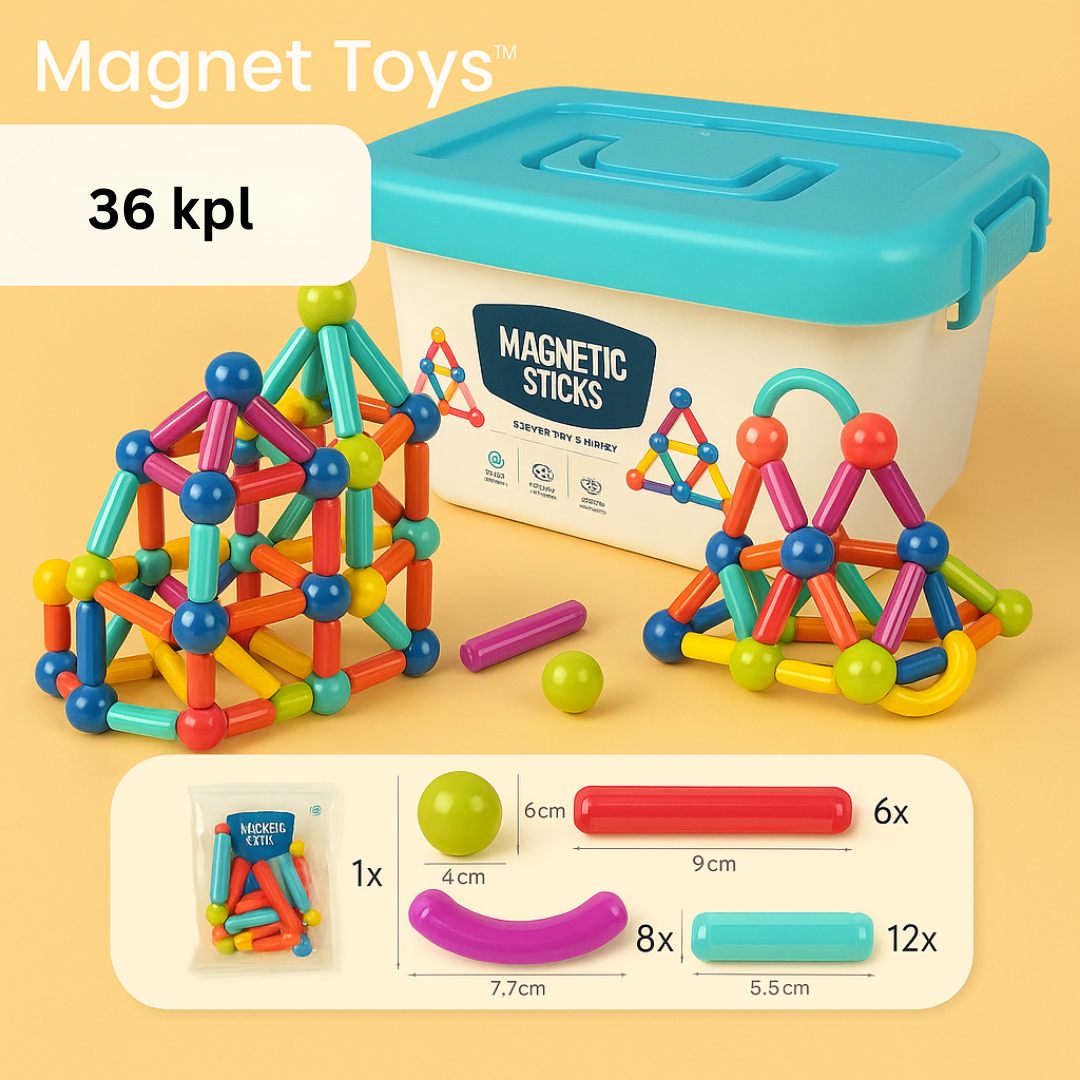 Magnet Toys™ - Luovuuden kehittäminen - Magneettikepit