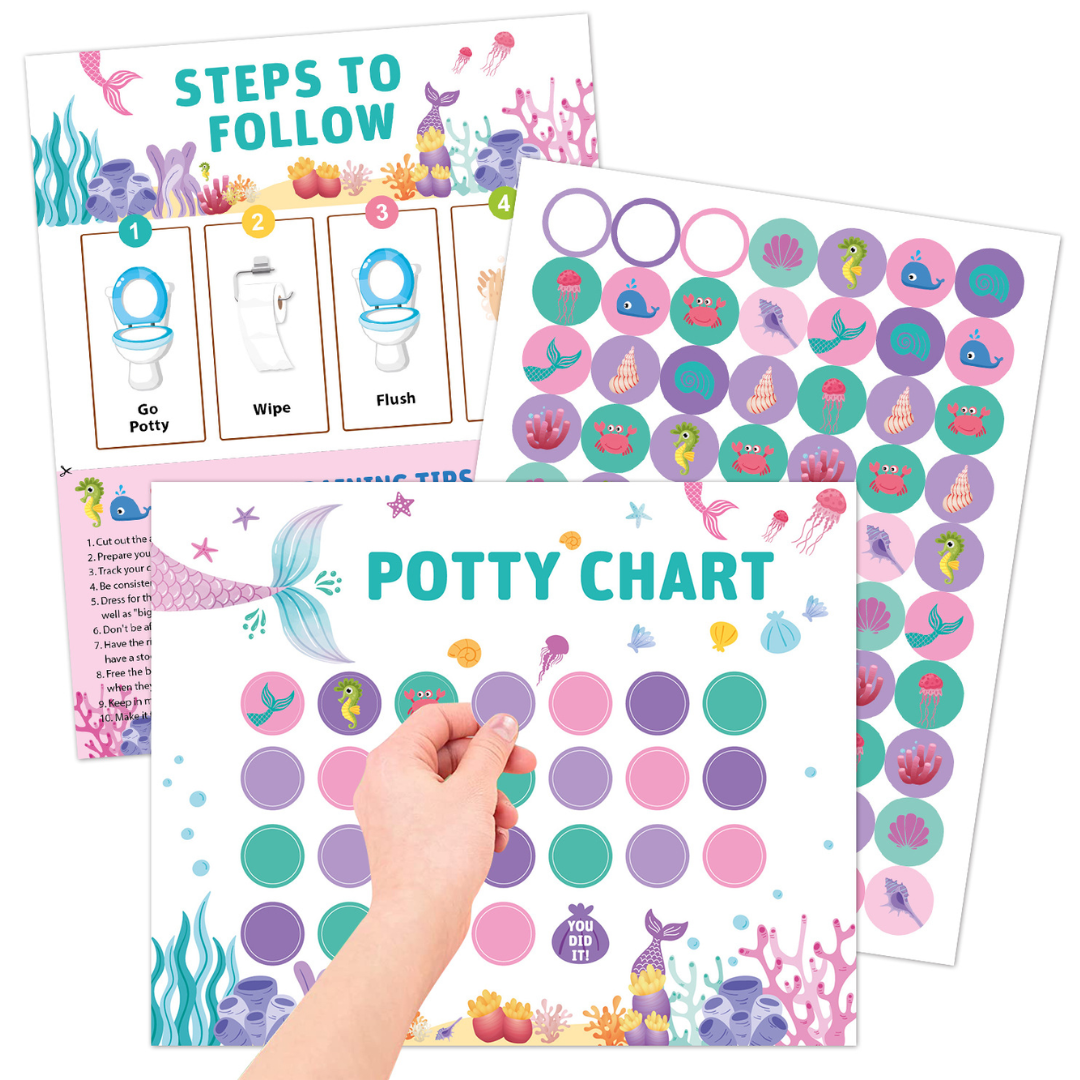 Potty Training – Leikkisä & motivoiva - potta koulutus kortti tarroilla