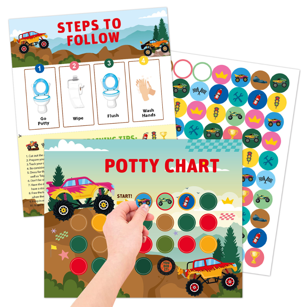 Potty Training – Leikkisä & motivoiva - potta koulutus kortti tarroilla