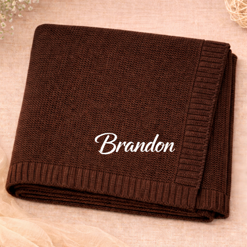 Personalized Baby Blanket – Pehmeä ja ainutlaatuinen – henkilökohtaisesti brodeerattu puuvillapeitto