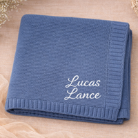 Thumbnail for Personalized Baby Blanket – Pehmeä ja ainutlaatuinen – henkilökohtaisesti brodeerattu puuvillapeitto